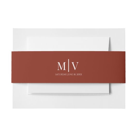 ブルゴーニュ結婚ー・ブラウン 招待状ベリーバンド (正面例)