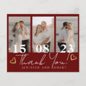 ブルゴーニュ結婚予算の写真サンキューカード チラシ (正面)