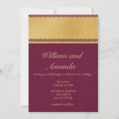 ブルゴーニュ結婚式招待状スタイリッシュ縁どと 招待状 (正面)