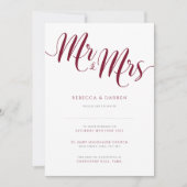 ブルゴーニュ結婚式招待状ミスター&ミセス・招待状 招待状 (正面)