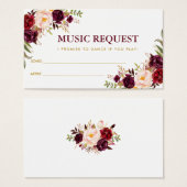ブルゴーニュ結婚金ゴールドの音楽ソングリクエストカードB (正面&裏面)