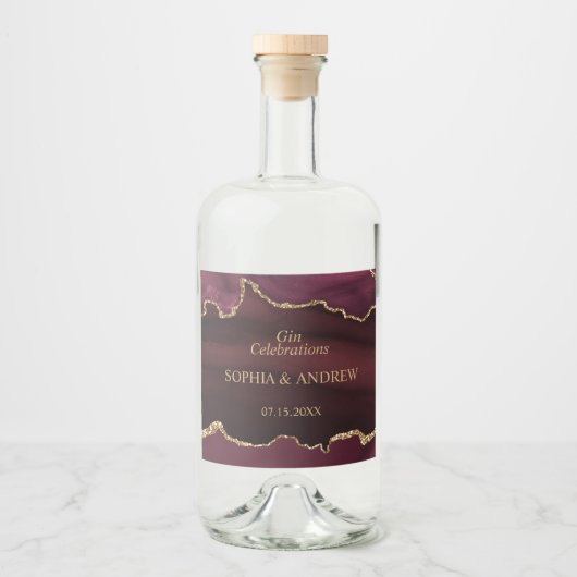 ブルゴーニュ結婚金ゴールドボトルラベル リキュールボトルラベル (正面)