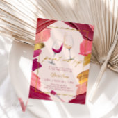 ブルゴーニュ絵を描金ゴールドとSIP誕生日招待状 招待状