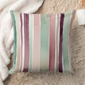 ブルゴーニュ緑と白ストライプ色 クッション (ブランケット)