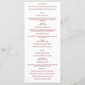 ブルゴーニュ色の冬の結婚式とブルーボンネット メニュー (裏面)