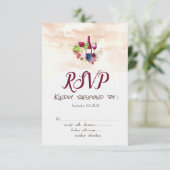 ブルゴーニュ花ワインテイスティングウォーターカラーRSVP 招待状 (スタンド正面)