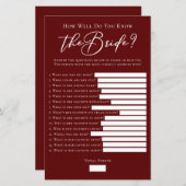 ブルゴーニュ花嫁ウェルシャワーゲームを知っている (正面/裏面)