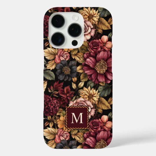 ブルゴーニュ花柄モノグラム Case-Mate iPhoneケース (裏面)