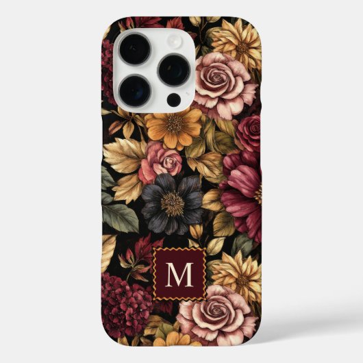 ブルゴーニュ花柄モノグラム Case-Mate iPhoneケース (裏面)