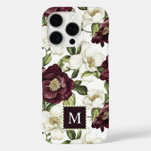 ブルゴーニュ花柄モノグラム iPhone 16 PROケース