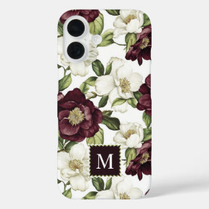 ブルゴーニュ花柄モノグラム iPhone 16ケース