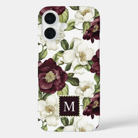 ブルゴーニュ花柄モノグラム Case-Mate iPhoneケース (裏面)
