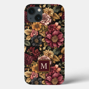 ブルゴーニュ花柄モノグラム iPhone 13ケース
