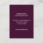 ブルゴーニュ花模様アフターケアの指示シック 名刺 (裏面)