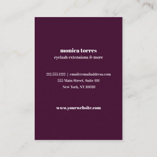 ブルゴーニュ花模様アフターケアの指示シック 名刺 (裏面)