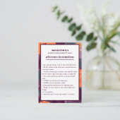 ブルゴーニュ花模様アフターケアの指示シック 名刺 (スタンド正面)