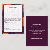 ブルゴーニュ花模様アフターケアの指示シック 名刺 (正面/裏面)