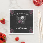 ブルゴーニュ花模様スカルブライダルシャワー スタンダードランチョンナプキン (インサイチュ)