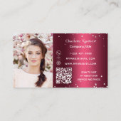 ブルゴーニュ花模様フォトモノグラムQRコード 名刺 (裏面)