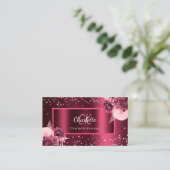 ブルゴーニュ花模様フォトモノグラムQRコード 名刺 (スタンド正面)