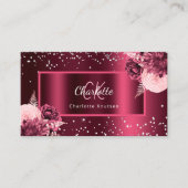 ブルゴーニュ花模様フォトモノグラムQRコード 名刺 (正面)