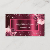 ブルゴーニュ花模様写真QRコード 名刺 (正面)