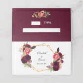 ブルゴーニュ花模様結婚ズ プレイスカード (外部開封)