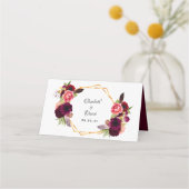 ブルゴーニュ花模様結婚ズ プレイスカード (正面)