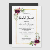 ブルゴーニュ花模様金ゴールドグリーンリーボホブライダルシャワー (正面/裏面)