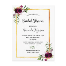 ブルゴーニュ花模様金ゴールドグリーンリーボホブライダルシャワー