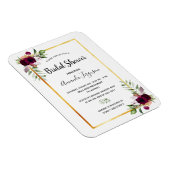 ブルゴーニュ花模様金ゴールドグリーンリーボホブライダルシャワー マグネット (右側)