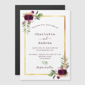 ブルゴーニュ花模様金ゴールド緑のボホ結婚の (正面/裏面)