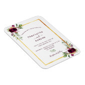 ブルゴーニュ花模様金ゴールド緑のボホ結婚の マグネット (右側)