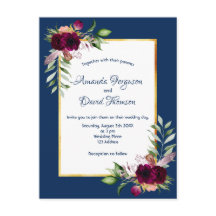 ブルゴーニュ花模様金ゴールド緑ボホブルー結婚ズ