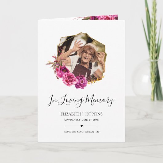 ブルゴーニュ花模様2枚写真葬 プログラム (正面)