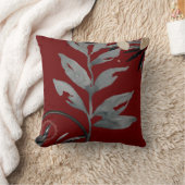 ブルゴーニュ芸術的ーとグレーの水葉色の クッション (ブランケット)