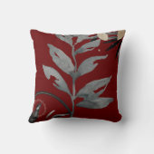 ブルゴーニュ芸術的ーとグレーの水葉色の クッション (裏面)