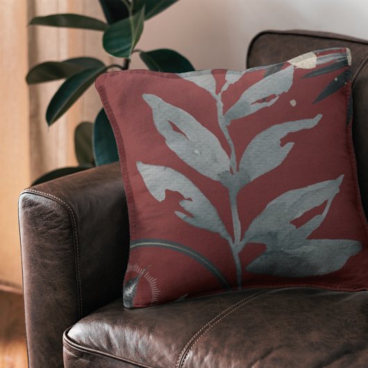 ブルゴーニュ芸術的ーとグレーの水葉色の クッション