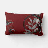 ブルゴーニュ芸術的ーとグレーの水葉色の ランバークッション (裏面)