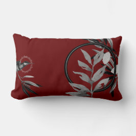 ブルゴーニュ芸術的ーとグレーの水葉色の ランバークッション