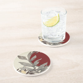 ブルゴーニュ芸術的抽象芸術水彩砂岩 コースター