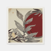 ブルゴーニュ芸術的抽象芸術水彩 スタンダードカクテルナプキン (正面)