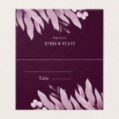 ブルゴーニュ葉ビッグ結婚座席表 名刺 (外部フラット)