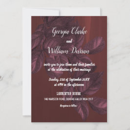 ブルゴーニュ葉ー素朴ヴィンテージウェディング招待状 招待状