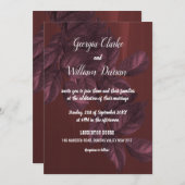 ブルゴーニュ葉ー素朴ヴィンテージウェディング招待状 招待状 (正面/裏面)