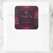 ブルゴーニュ製品ラベルHawaii Flowers Palm 葉 スクエアシール (バッグ)
