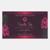 ブルゴーニュ製品ラベルHawaii Flowers Palm 葉 長方形シール (正面)