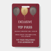 ブルゴーニュ誕生日パーティー写真カスタムパスVIP バッジ (裏面)