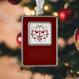 ブルゴーニュ語・バイリンガルの可愛スペインのい鳥 シルバープレートフレームオーナメント