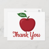 ブルゴーニュ赤ありがとうアップルウェディングパ素朴ーティー ポストカード (正面/裏面)